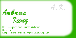 ambrus kunz business card